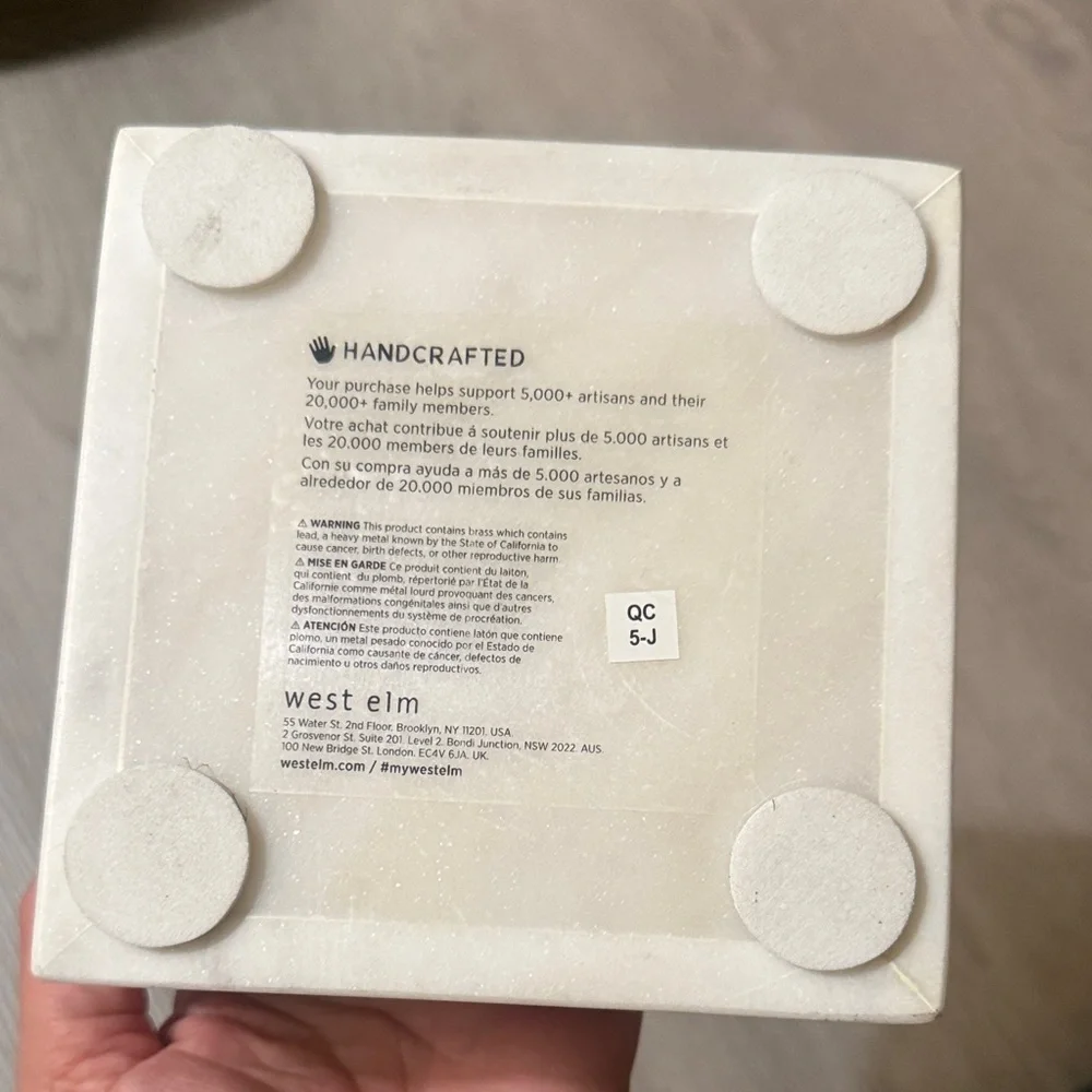 West Elm Geometric Marble Storage Box
